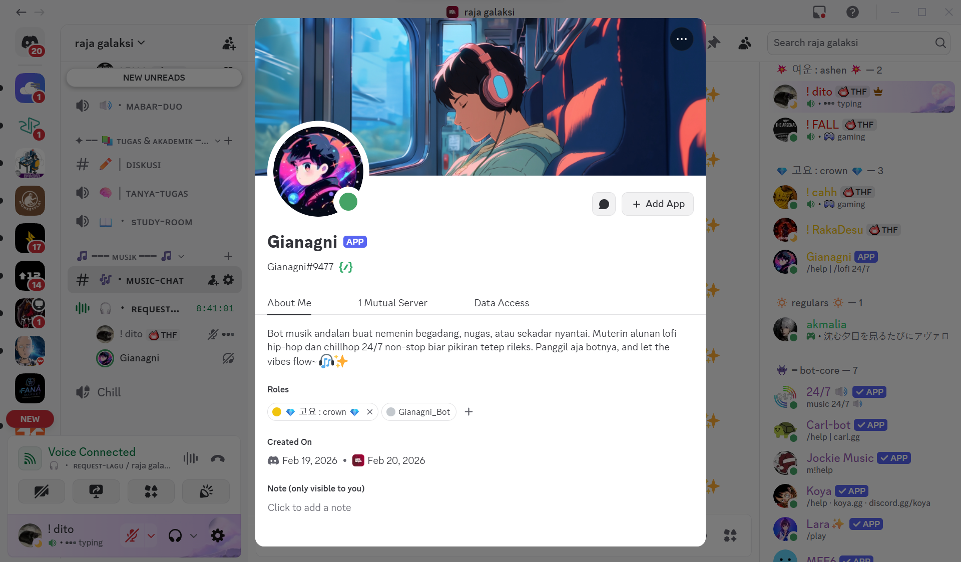 Gianagni Bot Profile